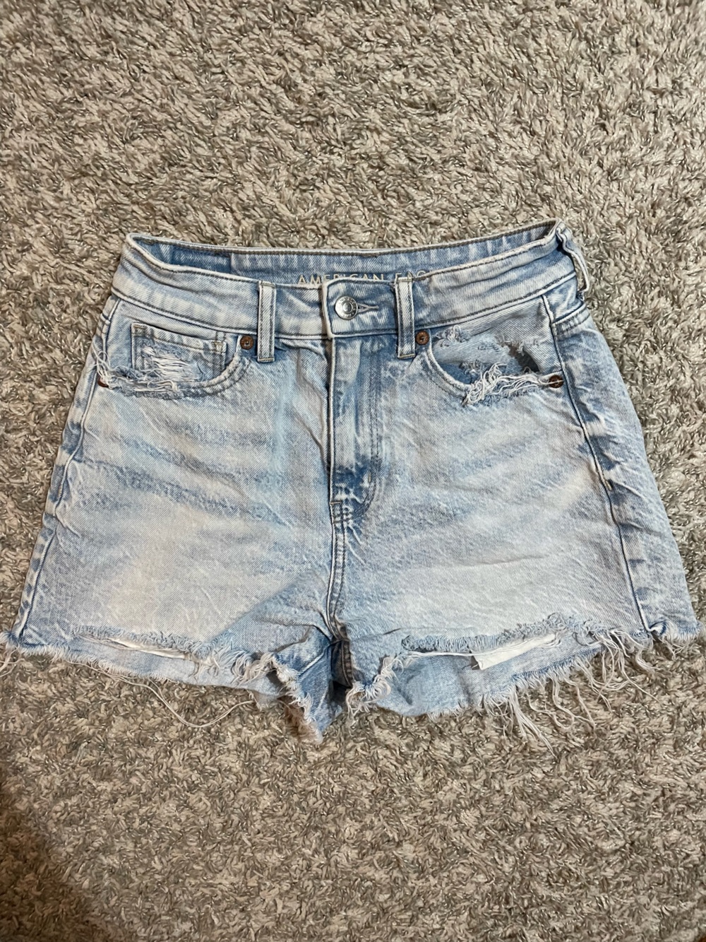 Light Wash American Eagle Distressed Denim Shorts